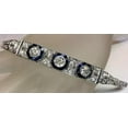 thumbnail image 2 of Tennis Silver Bracelet Art deco Style Blue White Sapphire & Lab Created Diamond, 2 of 2