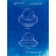 thumbnail image 2 of Borders, Cole 25x32 Black Ornate Wood Framed with Double Matting Museum Art Print Titled - PP667-Faded Blueprint Flying Saucer Poster, 2 of 4