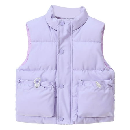 

TIREOW Comfortable Tank Tops for Children s Toddler Kids Baby Winter Warm Outerwear Solid Color Down Vest Coat for Girls Boys
