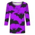 thumbnail image 4 of Jsaierl Halloween Shirts for Women Plus Size Pumpkin Ghost Graphic Tees Work Crewneck T-shirt 3/4 Sleeve Tunic Blouse Tops Halloween Clothes, 4 of 4
