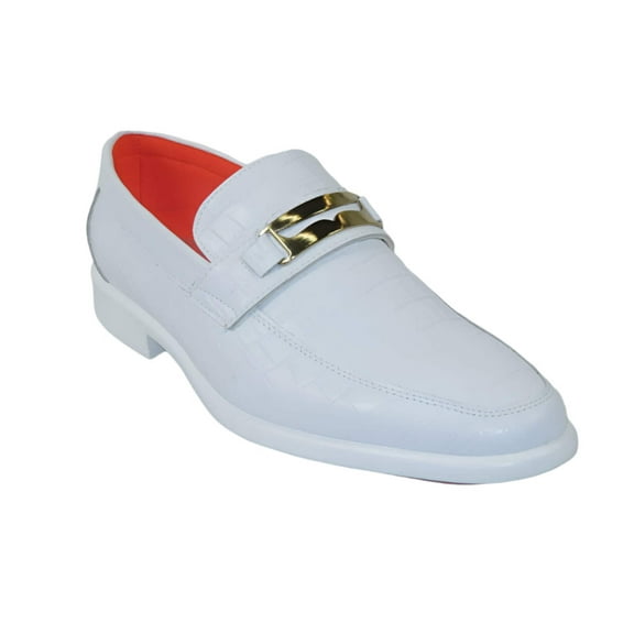 Men's TAYNO Shoes The Caprio C TAYNO Crocodile Print Bit Loafer White