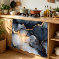 thumbnail image 6 of Marble Black Cabinet Curtain 35"Wx35"L, Dustproof Under Sink Skirt with Self Adhesive Tape, Ink Painting Art Modern Abstract Cabinet Curtain Cover for Kitchen Sink, Bathroom Vanity, Laundry Room, 6 of 9