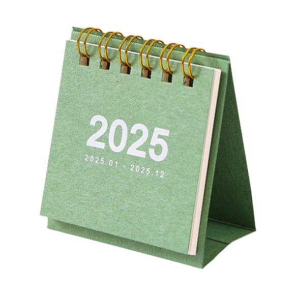Calendario de escritorio pequeño, calendario de pie, práctico, portátil, mini calendario 2025, calendario plegable para suministros festivos de