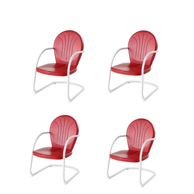 (Set of 4) Metal Arm Chair in Red Walmart Canada