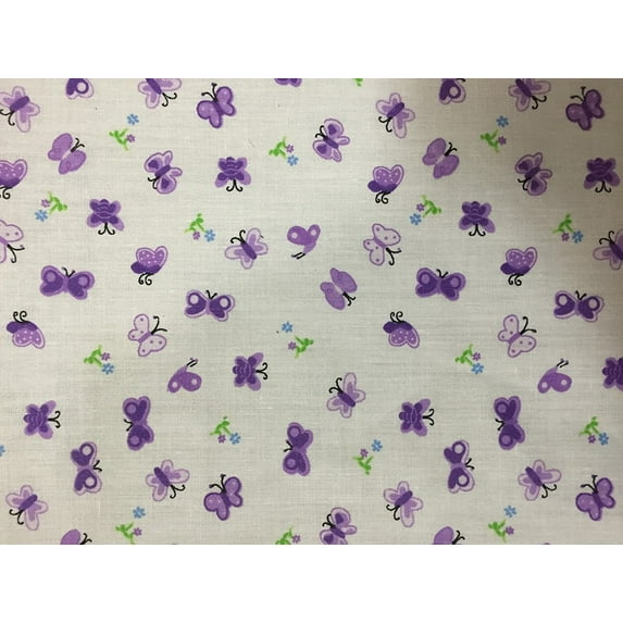 Mini Butterfly Print Poly Cotton Fabric by the 5, 10, 15 and 20 Yard Increment, All Colors