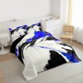 thumbnail image 3 of Manfei Chic Watercolor Queen Comforter Set for Teen, Chinese Ink Bedding Sets, Black Blue Splash Reversible Bedding Comforter Set, Microfiber Bedroom Decor, 3 Pieces, 3 of 8