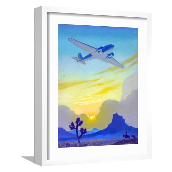 Art.com Racing The Sun Art Print by Ruehl Frederick Heckman, White Frame Wall Art, 17" x 21"