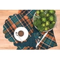 thumbnail image 4 of Troy Green & Orange Plaid 100% Cotton Cloth Napkin Set of 6, 4 of 5