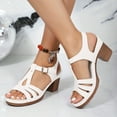 thumbnail image 3 of IUJSOY Summer Sandals for Women 2025 T-Strap Stacked High Heel Buckle Ankle Strap Dress Shoes, 3 of 6