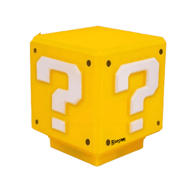 Lámpara De Mesa Bloosom Mario Bros Cubo Amarillo