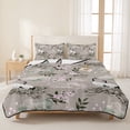 thumbnail image 3 of Quilts Twin Size Bedding Set, White Crane Lightweight Quilted Comforter, Pink Chery Blossom Vintage Pine Banches Cloud Soft Reversible Bedspread Coverlet with Pillow Covers for All Season, 68" x 86", 3 of 9