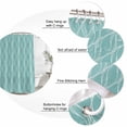 thumbnail image 6 of Shower Curtain Bathroom Set White Wave Stripe on Teal Waterproof Fabric Shower Curtains with Grommets&Hooks, Abstract Geometric Texture Privacy Bath Curtain for Bathtub 36x72in, 6 of 9