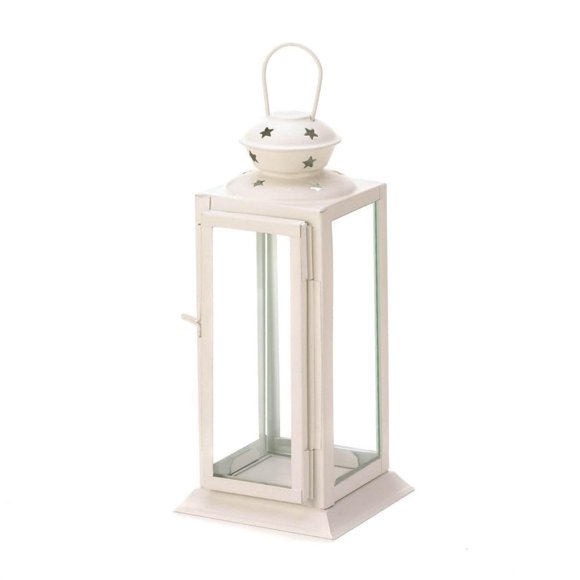 Farol con forma de vela Zingz & Thingz Starlight Outdoor, 20 cm, color blanco