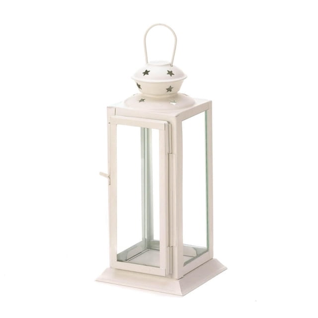 Farol con forma de vela Zingz & Thingz Starlight Outdoor, 20 cm, color blanco