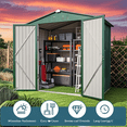 thumbnail image 5 of 6' x 4' Outdoor Storage Shed with Lockable Door, Aiho Metal Garden Shed, House Storage Sheds Outdoor for Backyard, Garden & Patio Organization - Green, 5 of 11