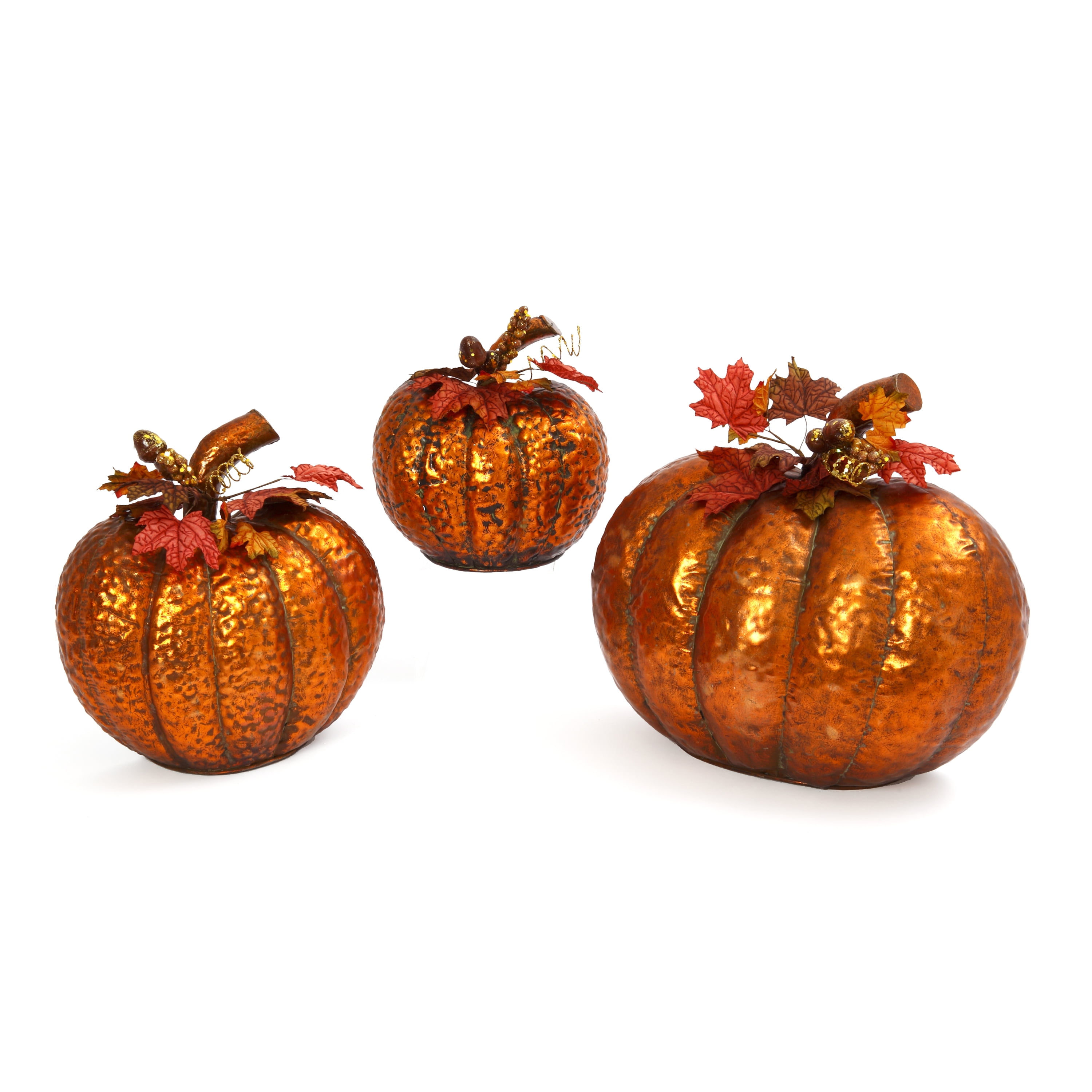 Hammered Metal Nesting Pumpkins (Set of 3)