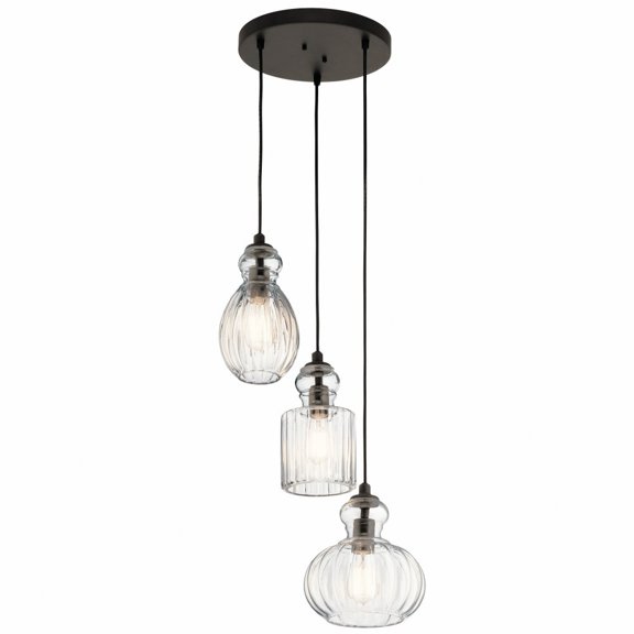 43952OZ Kichler Lighting Riviera - 3 light Pendant - 18 inches wide-Olde Bronze Finish