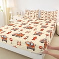 thumbnail image 4 of Erosebridal Fire Fighting Truck Bed Sheets for Kids, Cute Cartoon King Sheets, 4pcs, 4 of 5