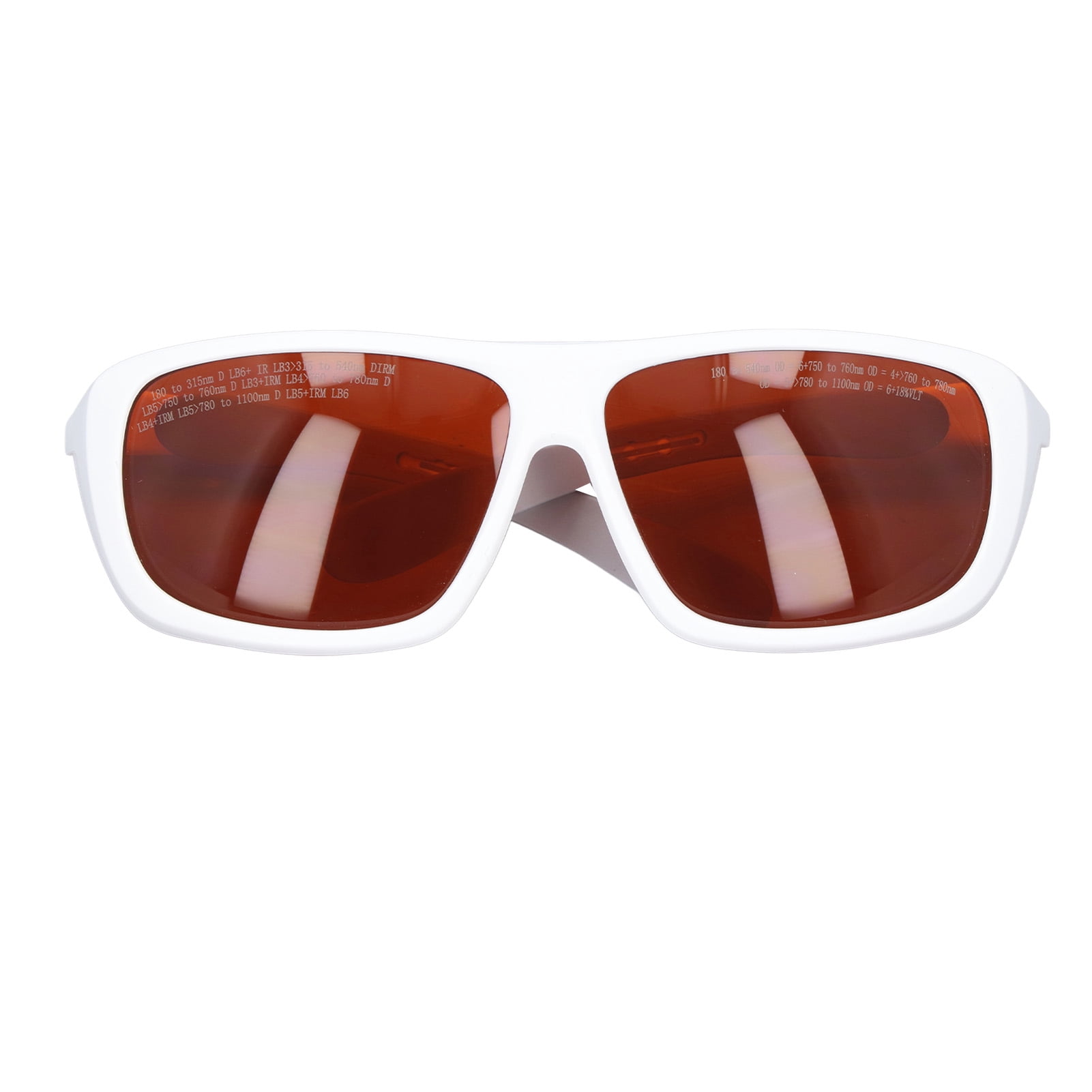 Yajisi Laser Eye Safety Glasses 180-540nm 750-1100nm Fast Light Response PC Goggles Adult White 1 Count