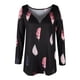 thumbnail image 5 of Blusa casual sexy de moda de manga larga con cuello en V para mujer con estampado de flores y hombros descubiertos Pompotops  FGAJ14753, 5 of 5