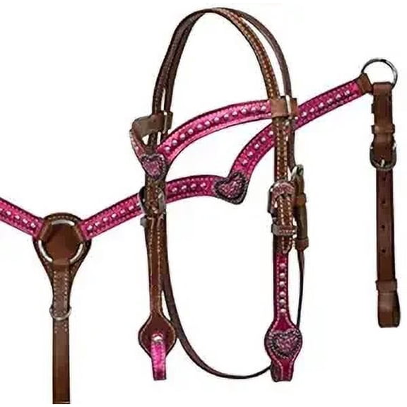 MARTIN ENTERPRISES Western Premium Leather Hand Carved Tooled Headstall, Breast Collar, & Reins, Size Full