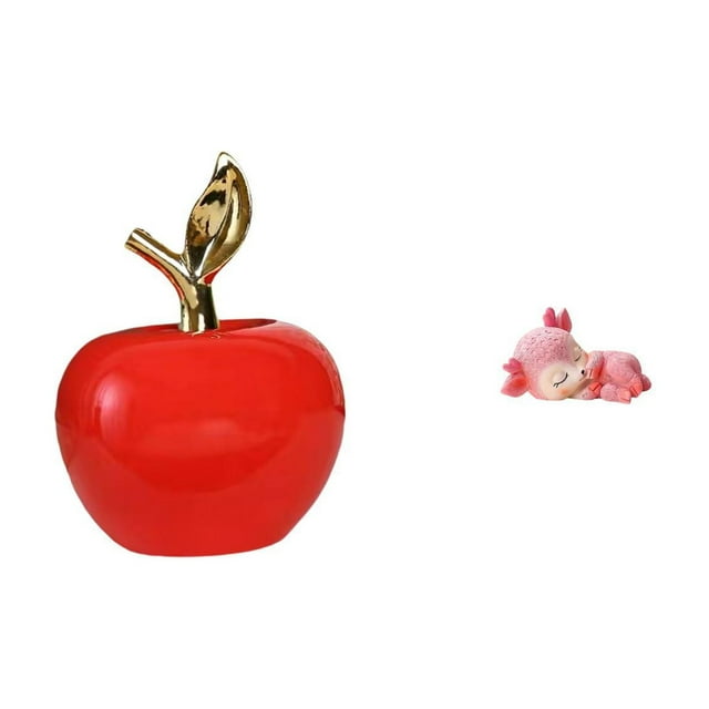 Adorno de cerámica escultórica para cafetería, estudio o sala de estar, ideal para las fiestas. Figura decorativa de resina de un ciervo durmiendo, pe