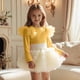 thumbnail image 4 of Cowsor Toddler Girl Shirts Ruffle Long Sleeve Baby Girl T-Shirts Kids Blouse, Ribbed Toddler Girl Tee Tops, 4 of 4