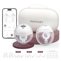 Momcozy M5 Smart App Control Hands Free Breast Pump, Double Wearable Breast Pump of Baby Mouth Double-Sealed Flange with 3 Modes & 9 Levels, Electric Pump Portable