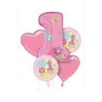 1ST BIRTHDAY GIRL Balloon Bouquet Kit   Party Supplies Decorations Foil Mylar Balloon  5pc