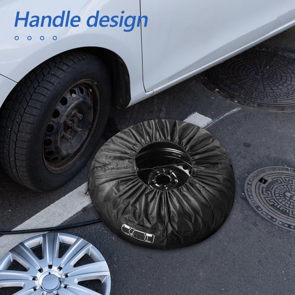 Raindrops 4Pcs Rv Spare Tire Covers Black Polyester Taffeta for Wide Compatibility Tires