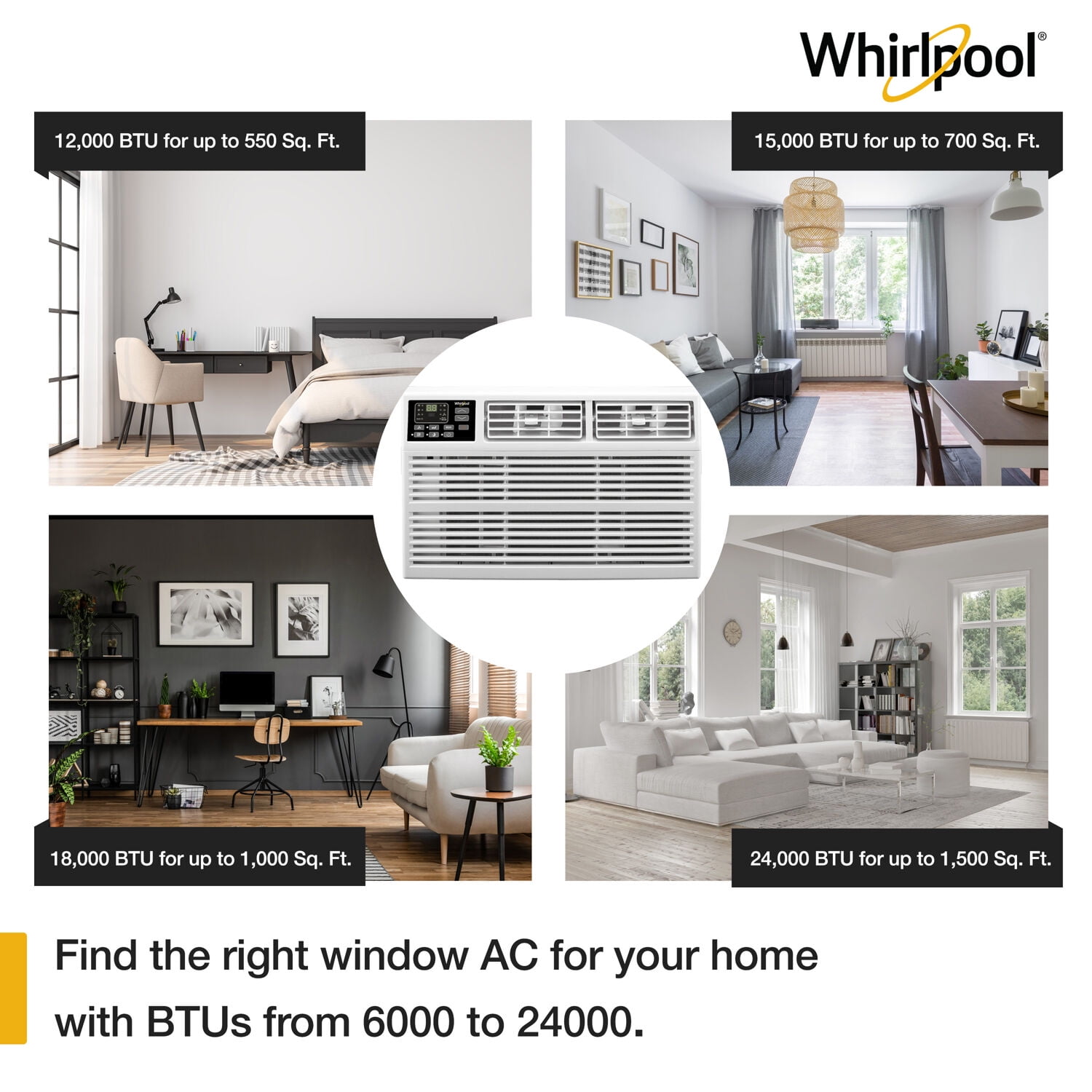 Whirlpool 24,000 BTU 230-Volt Window-Mounted Air Conditioner with Heat -  Walmart.com