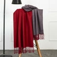 thumbnail image 4 of Bufandas de moda para mujer, cálidas, versátiles, chal, cómodas, informales, regulares, lisas, de poliéster., 4 of 4