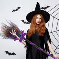 thumbnail image 2 of Halloween Witch Broom Wizard Broomstick Kids Tulle Gauze Flying Broomstick for Halloween Costume Haunted House Decoration, Masquerade Cosplay Costume Accessories Props, 35.4 Inch,2Pcs, 2 of 6