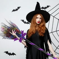 JLFNYA 2 Pcs Halloween Magical Witch Brooms, Magical Halloween Witches Brooms, Halloween Decoration Witch Flying Broomstick, Witches Broom Halloween Decor, Halloween Decor for Porch