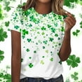 thumbnail image 4 of LEKWK Womens Graphic T Shirts Cute Bunny Leprechaun Crew Neck St Patricks Day Shirt Rabbit Holding Clover Print Short Sleeve Holiday Tee, 4 of 7