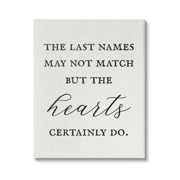 Stupell Industries Names Won't Match But Hearts Will Love Phrase,16 x 20, Design by Daphne Polselli
