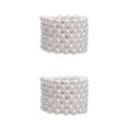thumbnail image 2 of Thinsony Femmes Chic Perle Strass Stretch Bracelet Mariage Bal pour Mariée Blanc 7 Rangée 2Set, 2 of 6
