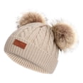 thumbnail image 4 of Lindo gorro de punto para bebé Aumtum Infant Kids Headwear Crochet Beae beige Zulema Sombrero de pompones para niños y niñas, 4 of 5