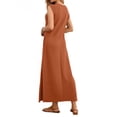 thumbnail image 4 of Fantaslook Womens Maxi Dress Round Neck Sleeveless Sundress Loose Split Wrinkle-Free Summer Long Dresses with Pockets, 4 of 8