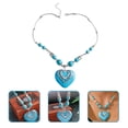 thumbnail image 2 of Collier Turquoise Pendentif Cœur Collier Turquoise Bijoux pour Femmes et Filles, 2 of 8