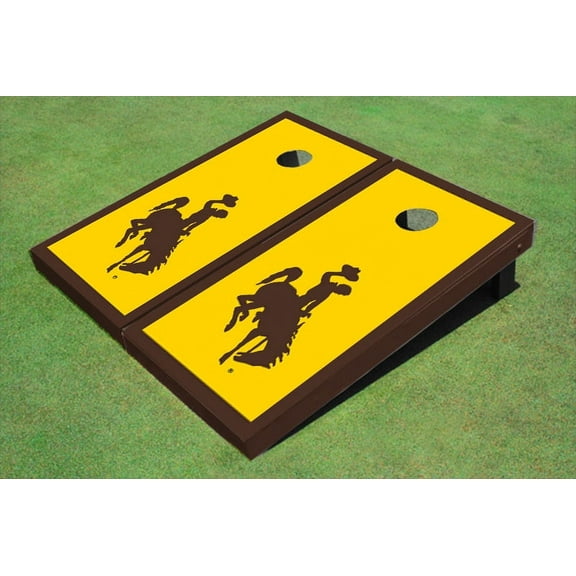 University Of Wyoming Cowboys Gold Matching Border Cornhole Boards