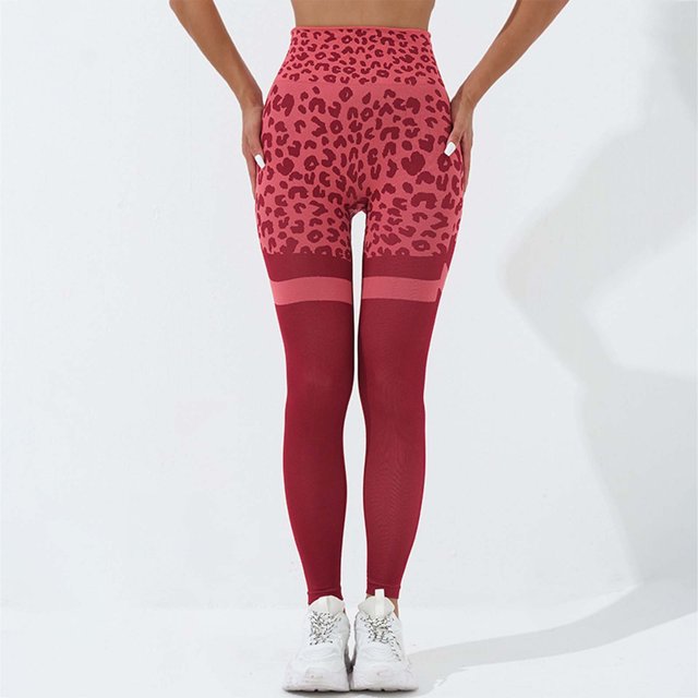 MKLEKYY Leggings deportivos para mujer, ropa exterior con estampado de leopardo para mujer, pantalones de yoga ajustados de cintura alta y deportivos