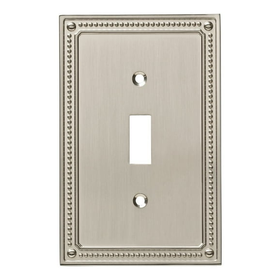 Franklin Brass Classic Beaded (1-Pack) Decorative Light Switch Cover Wall Plate Brushed Nickel 1-Gang Toggle Guard Electrical Outlet W35058-SN-C