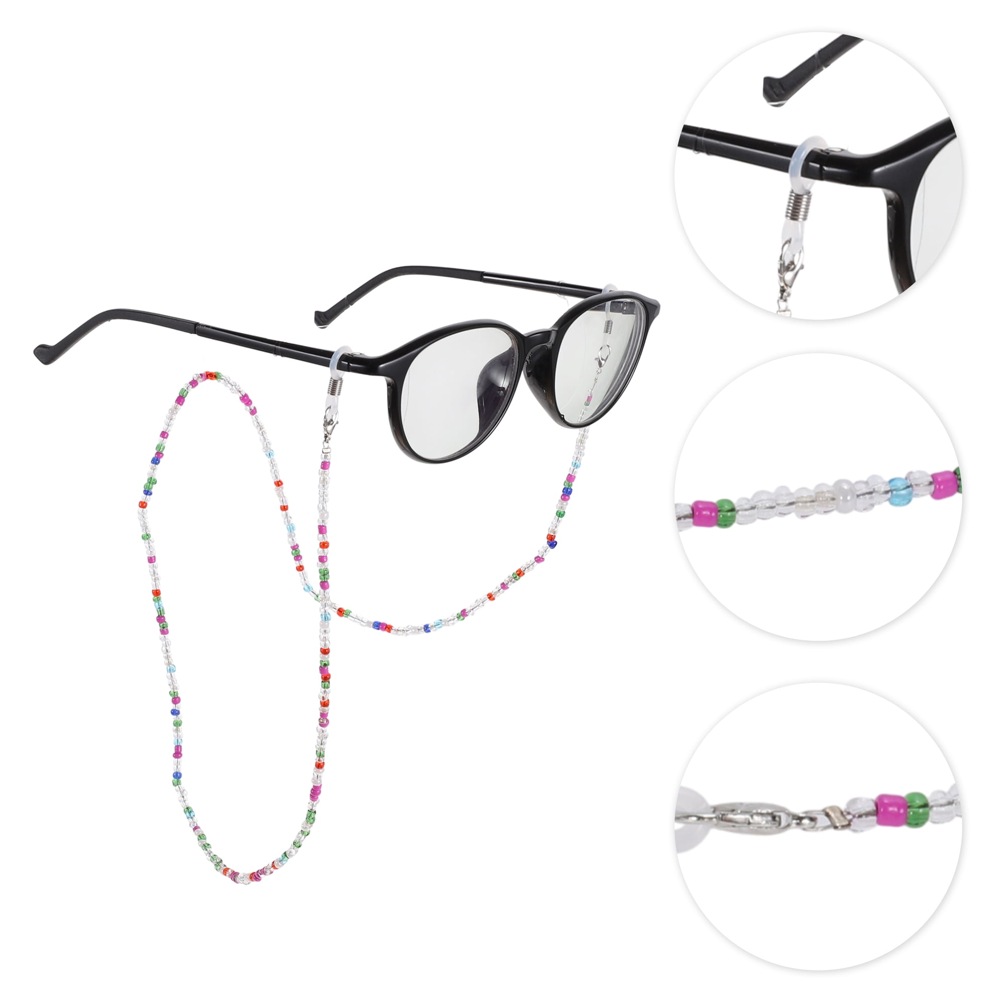 Unique Bargains Beaded Pattern Eyeglass Chain 1 Pc Pink