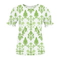 thumbnail image 6 of Cutuoiiu Women's Floral Print Crew Neck Elastic Short Sleeve Loose T-shirts Gifts, 6 of 6
