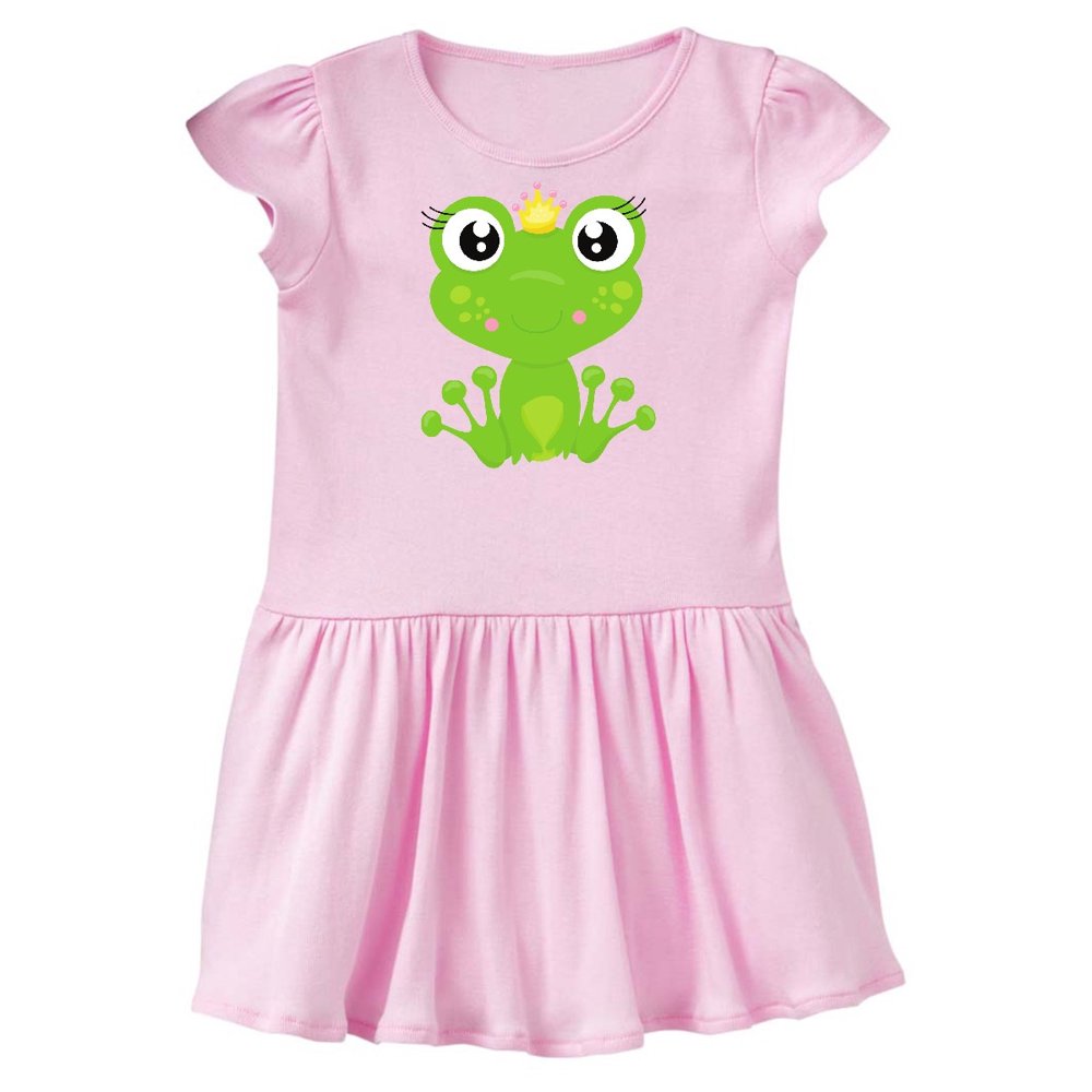INKtastic Frog Princess, Girl Frog, Frog Wearing A Crown Toddler Dress
