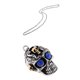 thumbnail image 3 of Collar Yashi con colgante de cadena de acero inoxidable 316L diseño de calavera gótica esqueleto de motociclista 24870, 3 of 4