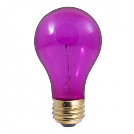 

5 PK-Bulbrite 25A/TP 25W A19 Party Bulb Transparent Pink E26 120V (105625)