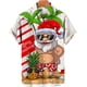 thumbnail image 3 of Camisas con gráfico navideño de Papá Noel para hombre, camisetas hawaianas Harajuku, Camiseta corta con estampado, ropa de gran tamaño para vacaciones a la moda, 2024, 3 of 4