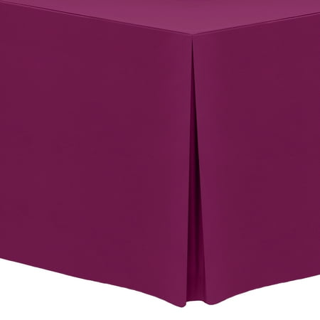 

Ultimate Textile (10 Pack) 6 ft. Fitted Polyester Tablecloth - for 30 x 72-Inch Banquet and Folding Rectangular Tables - 42 H Raspberry Red